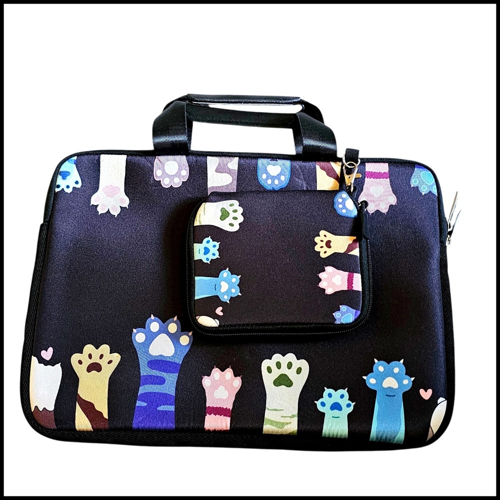 Mosiso Laptop Bag Cute Cat Paw Print Zippered Neoprene Sleeve Carrying Case‎